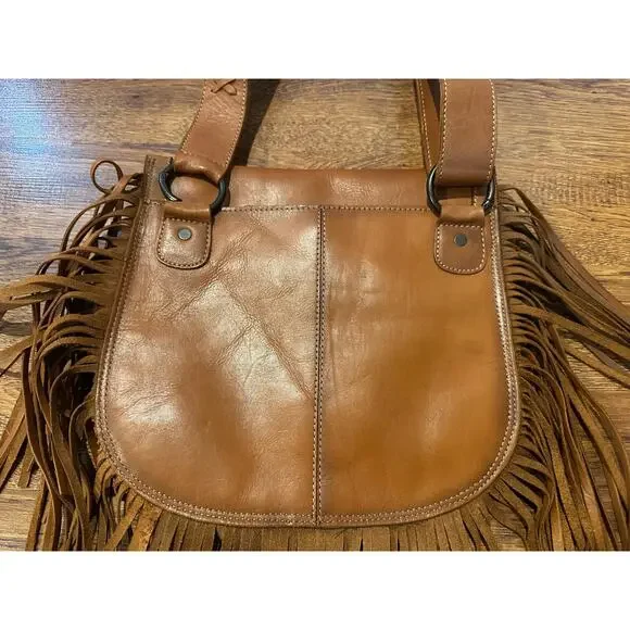 STS Ranchwear Wayfarer Selah Leather Fringe Crossbody Bag Whiskey Western Boho - Picture 8 of 16